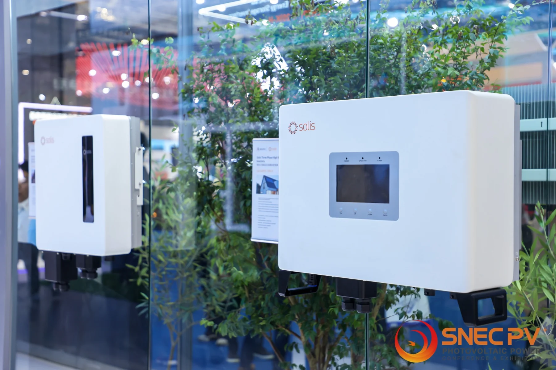 Renewable-energy inverter display at SNEC Shanghai